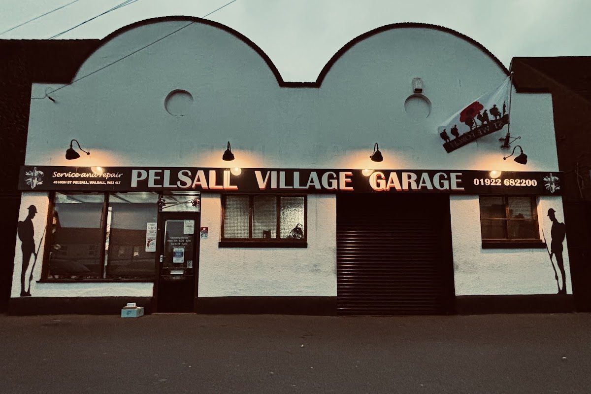 Pelsall Village Garage at night