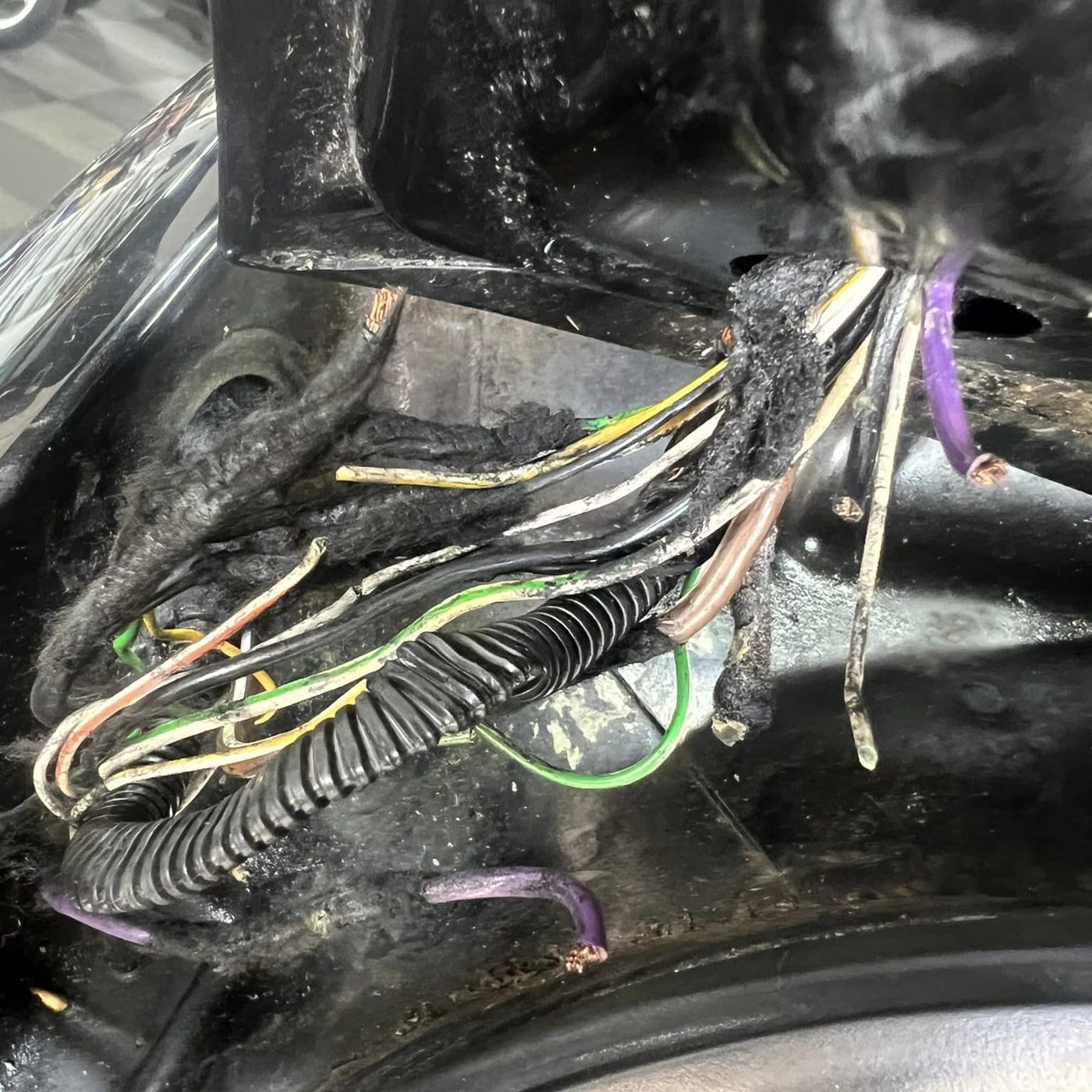 Damaged wiring found and repaired